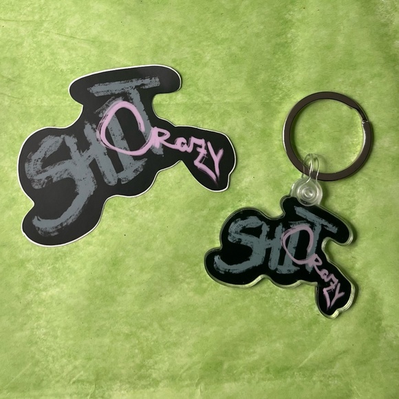 Shit Crazy Other - "Shit Crazy" Acrylic Key Chain & Vinyl Sticker Bundle, Original Design
